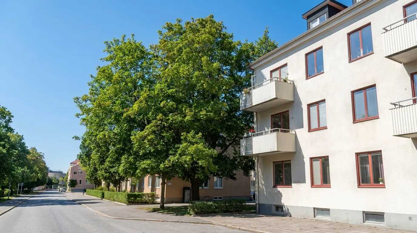 Fastighetsfasad på BRF i Västerås