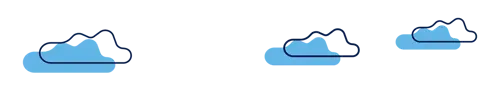 Illustration. Tre små moln.
