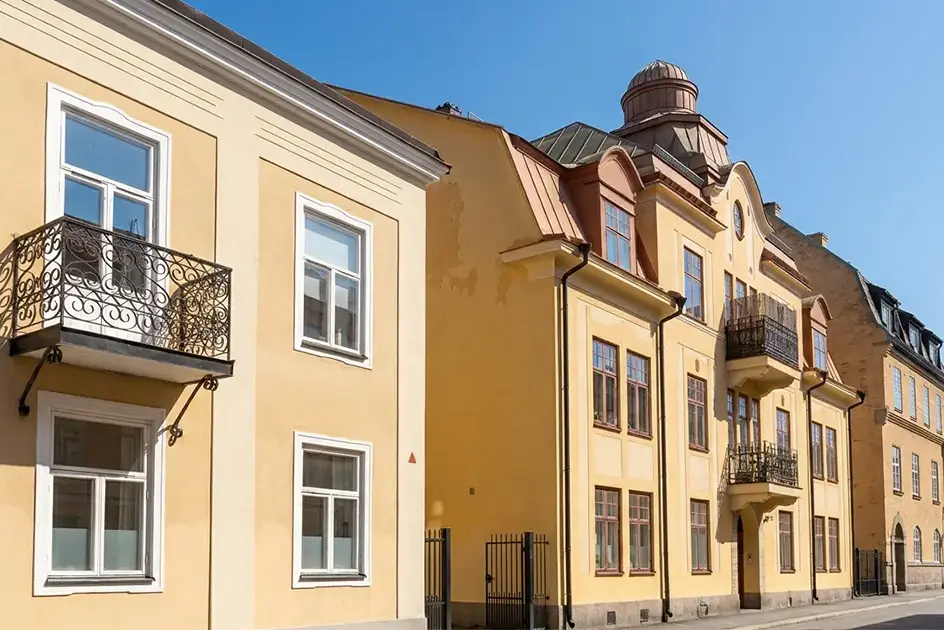 Fastighetsfasad på BRF i Västerås