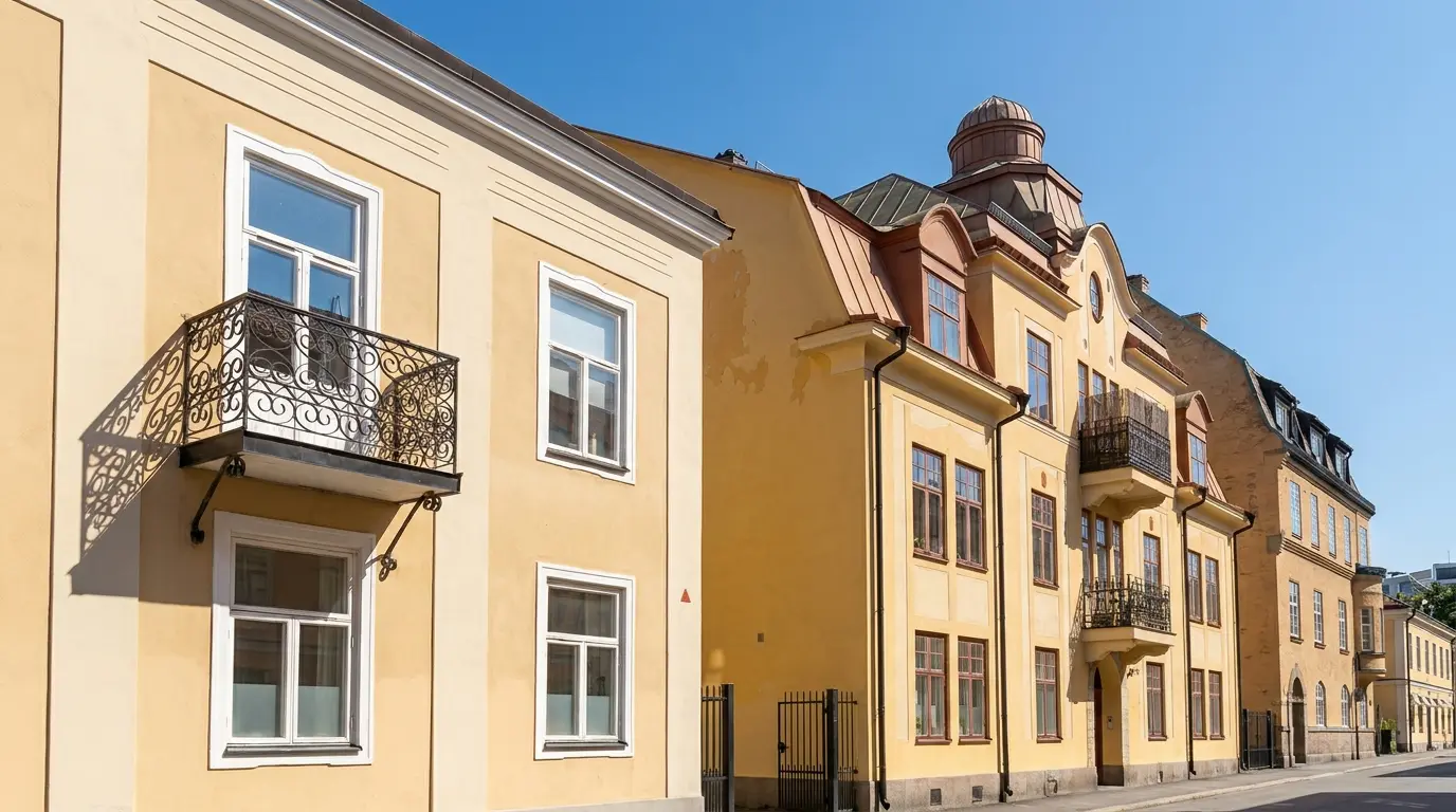 Fastighetsfasad på BRF i Västerås