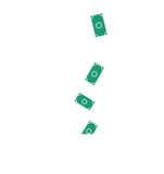 Illustration. Fyra personer med oro och fallande pengar.