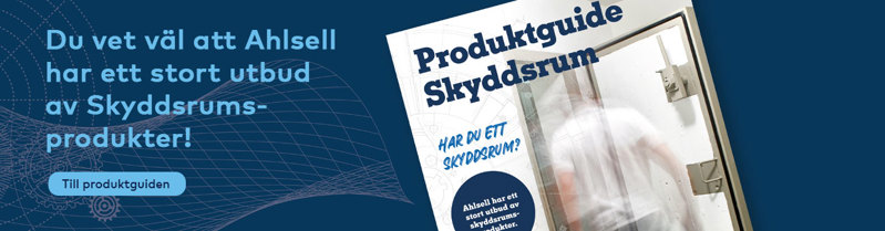 Reklambanner för Ahlsells Produktguide Skyddsrum.
