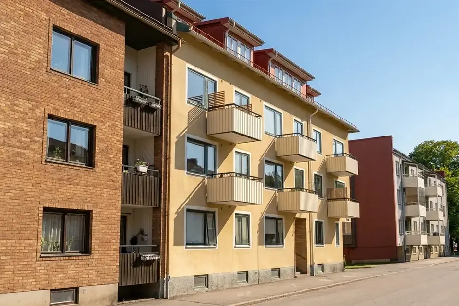 Fastighetsfasad på BRF i Allingsås
