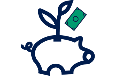 Ikon. Spargris med en kvist.