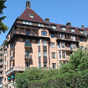 Brf Stallmästarens fasad