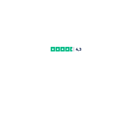 Illustration på tre personer och en pratbubbla med betyget 4,3 stjärnor på Trustpilot.