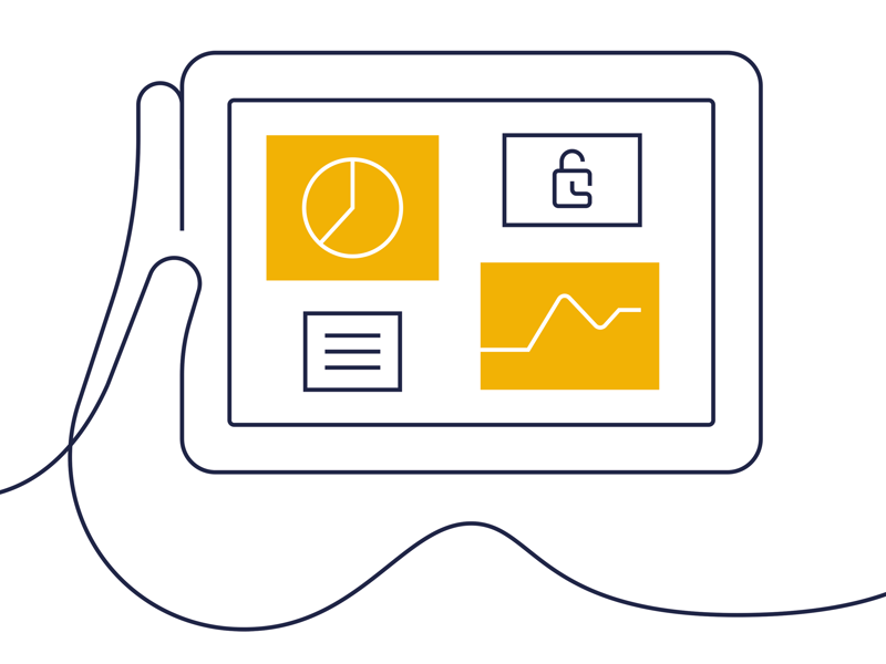 Surfplatta. Illustration.