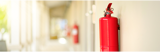 Brandsläckare i trapphuset i en fastighet