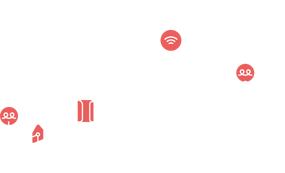 Man och kvinna som använder mobiltelefon och VR-glasögon. Illustration.