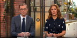 Två programledare från nyhetsmorgon i TV4 när SBC gästade