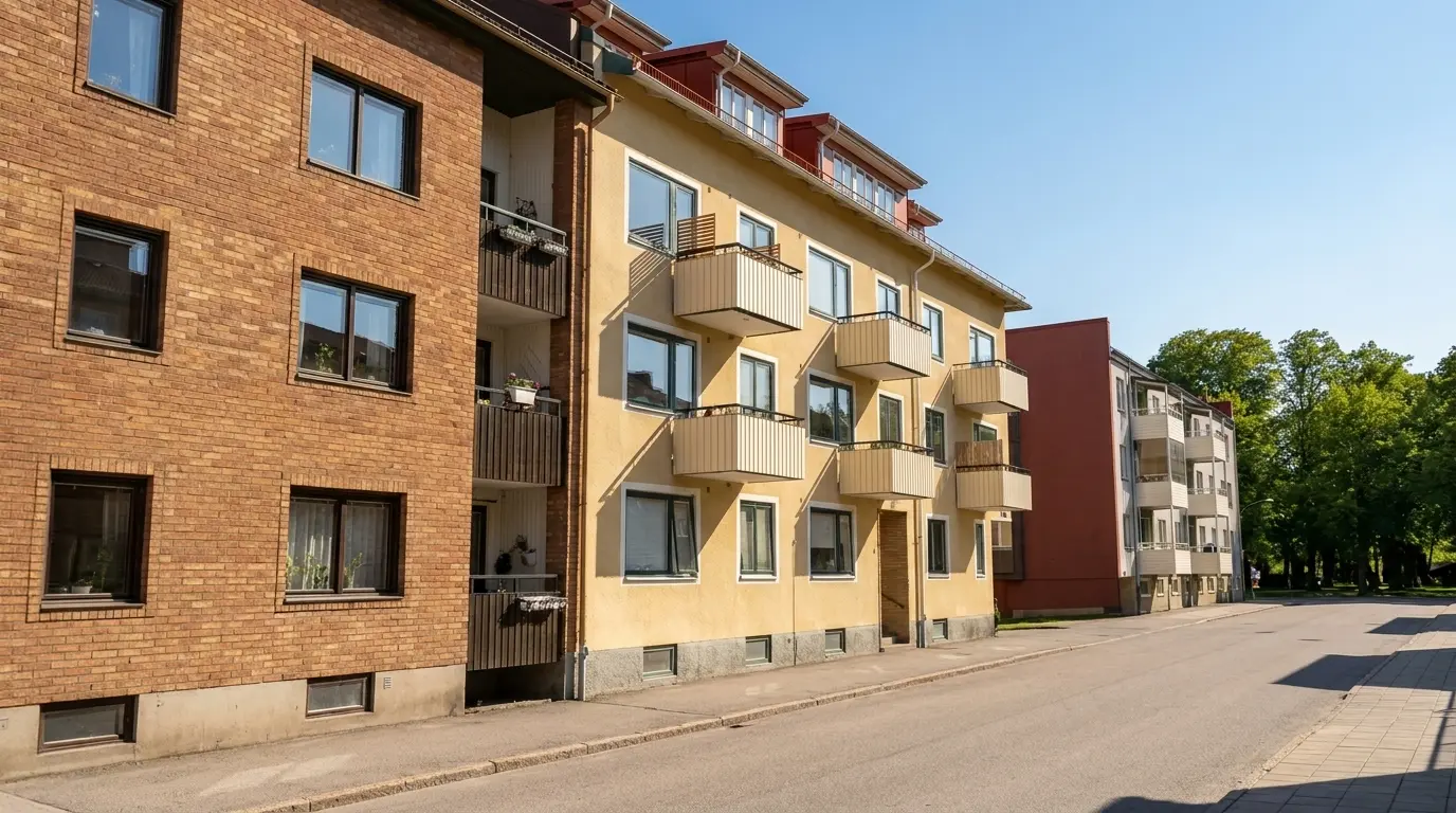 Fastighetsfasad på BRF i Allingsås