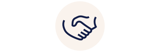 ikon med handskakning - utvalda leverantörer