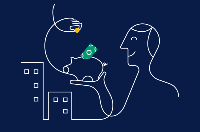 Styrelsemedlem som sparar pengar åt sin brf genom att ta hjälp med låneupphandlingen. Illustration.