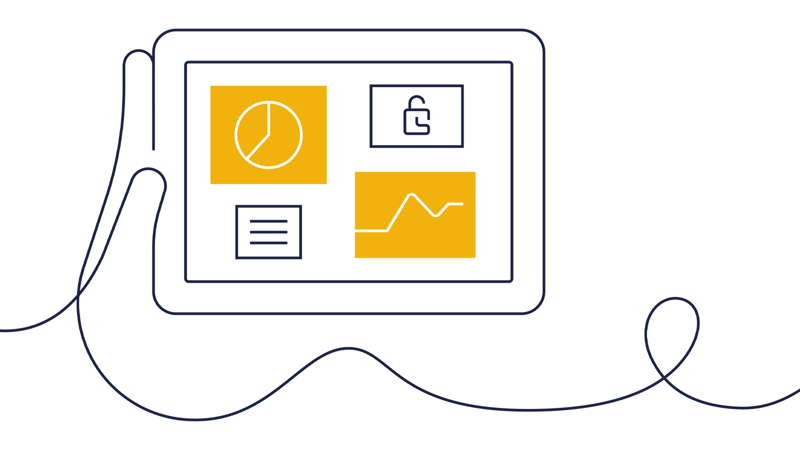 Surfplatta. Illustration.